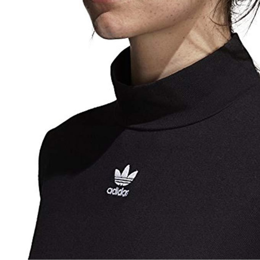 adidas black xs cropped turtle neck